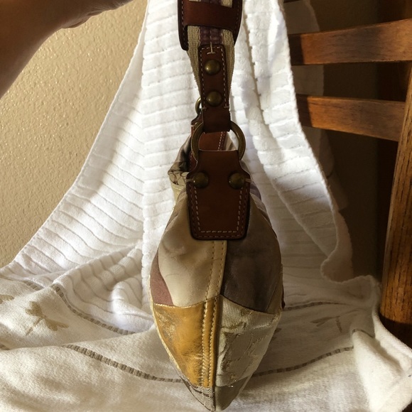 Coach Signature Patchwork Small Hobo Bag - Picture 3 of 5